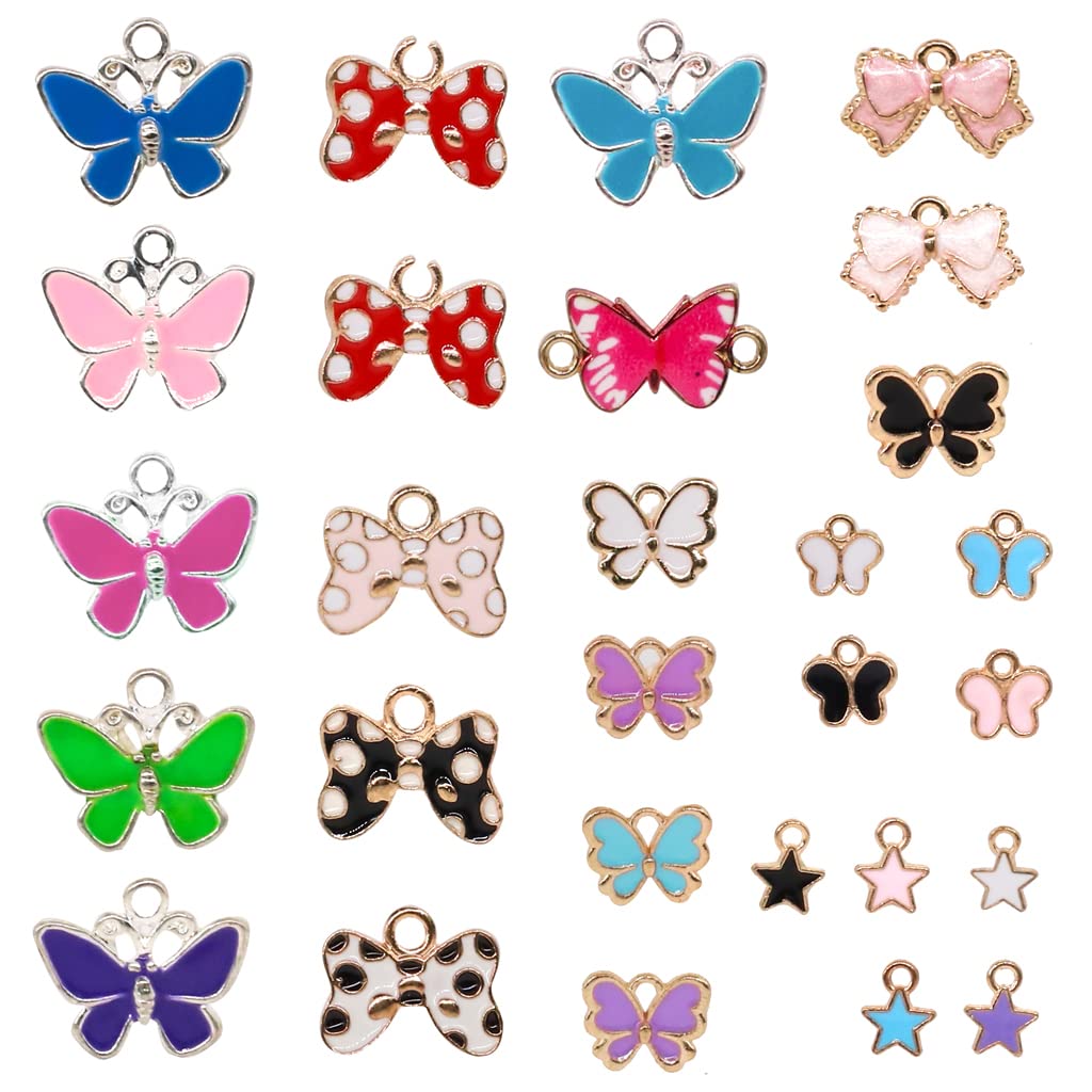 PATPAT Butterfly Charms for Jewellery Making Gold Plated Enamel Charms for Earring Bracelets Necklace DIY Craft Making Charms - 30 Pieces PATPAT Butterfly Charms for Jewellery Making Gold Plated Enamel Charms for Earring Bracelets Necklace DIY Craft Making Charms - 30 Pieces